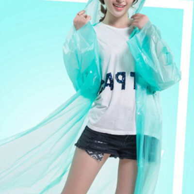 

UK Clear See Through Raincoat Transparent Festival Rain Coat Outdoor Camping Hot