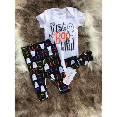 

UK My 1st Halloween Kid Baby Girls Ghost Costume Romper Tops Pants Leggings Set