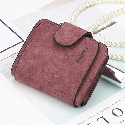 

Women Short Wallet Scrub PU Leather Zipper Card Holder Interior Pocket Multifunctional Solid Color Fashion Purse