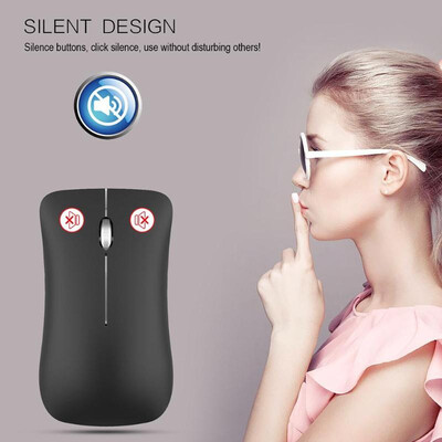 

HXSJ T23F 24GHzBluetooth Wireless Mouse Rechargeable 1600DPI Mice for PC