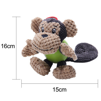 

Corduroy Fabric Dog Toys Pet Puppy Chew Plush Cartoon Animals Squirrel Cotton Rope Bird Shape Bite Toys