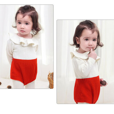 

Warm Knit Newborn Baby Girls Long Sleeve Bodysuit Romper Jumpsuit Outfit Clothes
