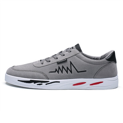 

Autumn new sports shoes boys Korean version of the trend of wild students shoes gray wear soft bottom