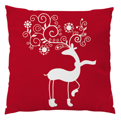 

Tailored Red Vintage Christmas Linen Pillow Case Xmas Deer Cushion Cover Home Decor