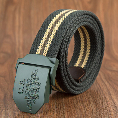 

New canvas Men belt trend weaving Alloy Automatic buckle Men&Women belt outdoor casual sport high quality cowboy belt