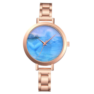 

Featured Women Watches Blue Sea Dial Ladies Quartz Wristwatch Movement Alloy Strap Clock Fashion Party Zegarki Damskie