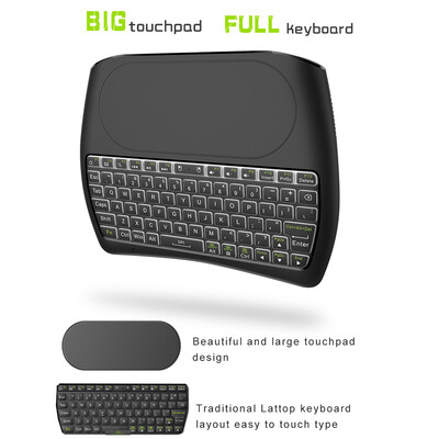

D08 24GHz Wireless Keyboard Touchpad Mouse Handheld Remote Control with Colorful LED Backlight for Android TV Box Smart TV PC Not
