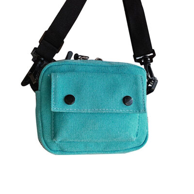 

Children Girl Button Square Solid Color Zipper Crossbody Shoulder Canvas Bag
