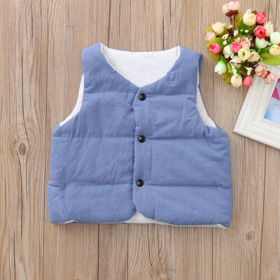 

Toddler Baby Girls Boys Sleeveless Solid Warm Vest Kids Clothing