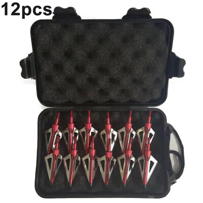 

12Pcs Archery Arrowheads Cut Broadheads Bow Arrow Outdoor With Box Accessories