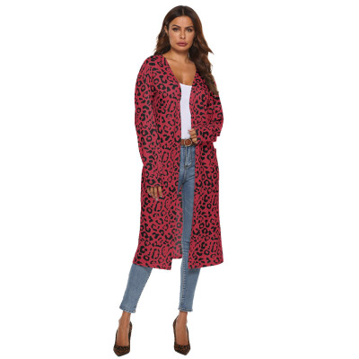 

Roseonmyhand Women Long Sleeve Leopard Open Cape Casual Coat Blouse Kimono Jacket Cardigan