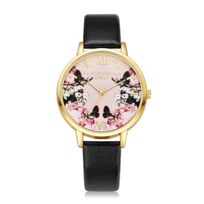 

High Quality Women Watches Colorful Pattern Dial Ladies Quartz Wristwatch Simple Leather Strap Clock Casual Relogio Feminino