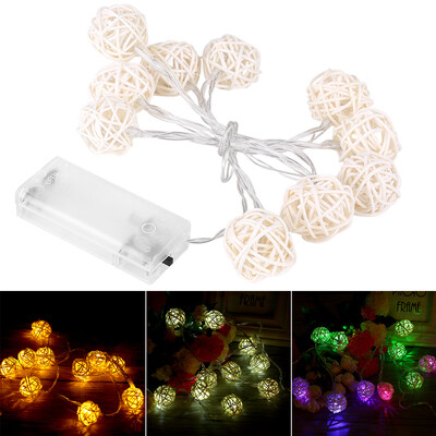 

10LED Indoor String Light Rattan Ball Lights Christmas Wedding Birthday Party Home DecorRattan Ball Night LightRattan Ball Light