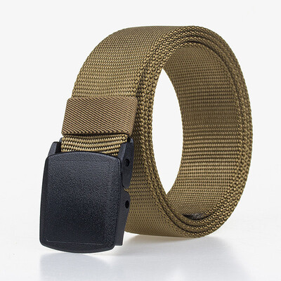 

Men&Women belt high quality solid color Nylon Plastic buckle Men belt outdoor casual cowboy pants belt