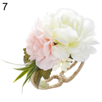 

Adjustable Wedding Bracelet Bridesmaid Bride Flower Open Hand Wrist Corsage Gift