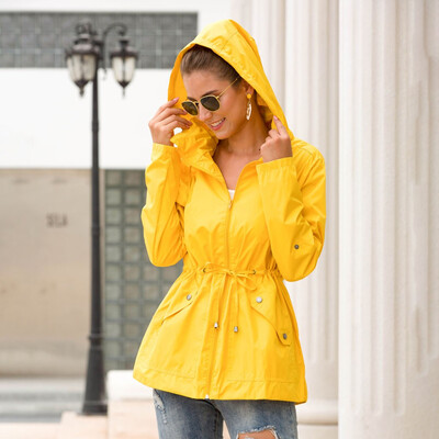 

Toponeto Women Waterproof Lightweight Rain Jacket Anorak Detachable Hooded Coat