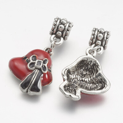 

Alloy European Dangle Beads with Enamel Hat Large Hole Pendants Antique Silver 31mm Hole 45mm