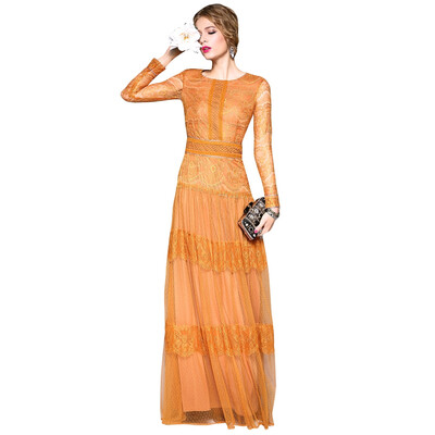 

Cut Out Lace Evening Dress