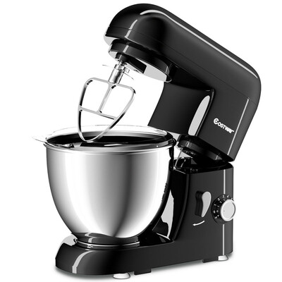 

43 Qt 550 W Tilt-Head Stainless Steel Bowl Electric Food Stand Mixer-Black