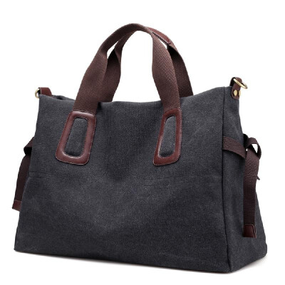 

WomenCanvas Handbag Casual Large Capacity Tote Bag Solid Color Messenger Crossbody Shoulder Bag