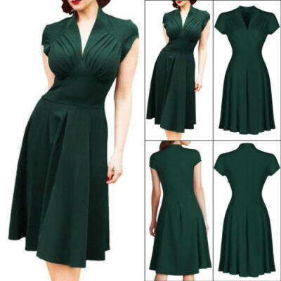 

Women New Ladies 1940s Rockabilly Style Grace Sleeveless Mini Skater Dress TOP