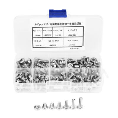 

Greensen 140pcs 10-32 304 Stainless Steel PH Pan Head Screws Kit Assortment Set