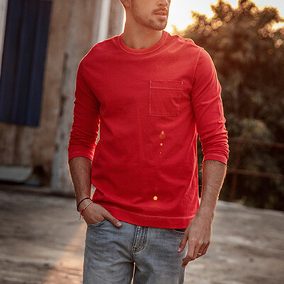 

Mens Autumn Loose Fit Solid Pullover Long Sleeve Sport Fitness Tops T-shirts
