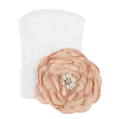 

Newborn Baby Flower Hat Infant Autumn Winter Warm Striped Soft Cotton Caps
