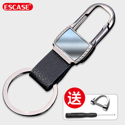 

ESCASE car key ring pendant key chain men&women vibrating the same paragraph Bo Yue BMW Ma Zi Da Qi Jun Audi key chain ES-KR25 classic black