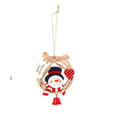 

Tailored 1PC Christmas Bell Hanging Ornaments Wooden Santa Claus Xmas Tree Pendant Decor