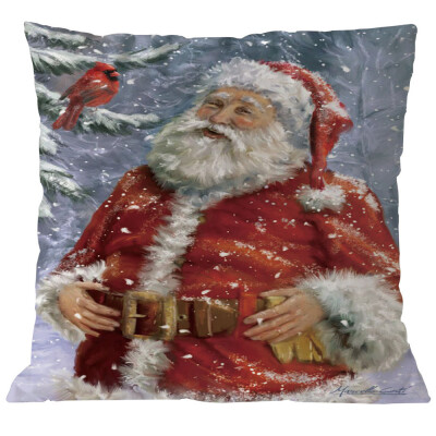 

Tailored Merry Christmas Pillow Cases Linen Sofa Cushion Cover Home Decor Pillow Core