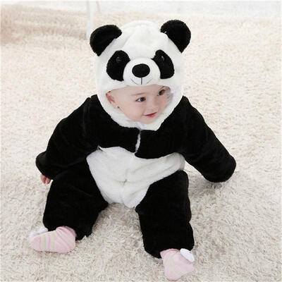 

Baby Boy Girl Kids Warm Winter Panda Animal Overall Thicken Soft Nap Romper Clothes 0-3Y