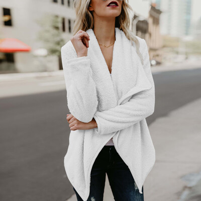 

Roseonmyhand Women Suit Casual Long Sleeve Open Front Woolen Sweater Coat Jacket Cardigan