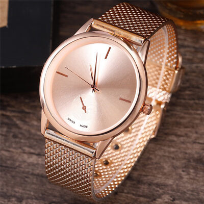 

Fashion Alloy Belt Mesh Watch Unisex womens watches Minimalist Style Quartz Watch relogio feminino saat Watches for women