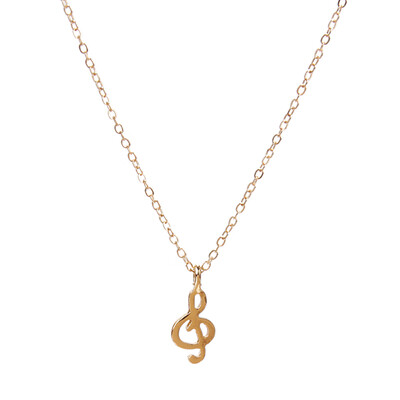 

Fashion Jewelry Womens Alloy Love Make Music Note Fashion Pendant Chain Necklace