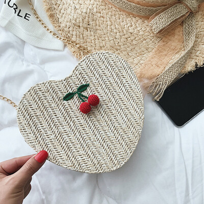 

2019 New Style Ladies Nautical Beach Bag Chains Shoulder Canvas Summer Tote Holiday Shopper Gold Zipper Heart Shape