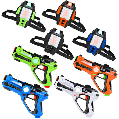 

4 pcs Laser Tag Guns Set with Vests LED Target Armor-A