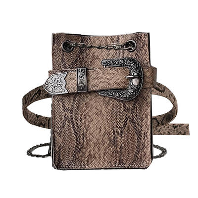 

Vintage Waist Fanny Pack Serpentine Snake Leather Women Shoulder Belt Bag
