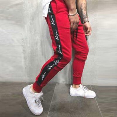 

Gobestart Mens Autumn Winter Joggers Patchwork Casual Drawstring Sweatpants Trouser Pants