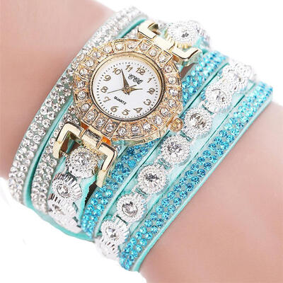 

Watch 2018 Woman Watches Chimes Diamond Leather Bracelet Lady Womans Wrist Watch Gift Dropship Relogio feminino F
