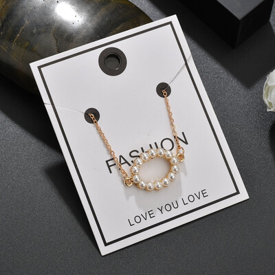 

Cross Pendant Necklace Golden Imitation Pearl Creative Design Fashion Jewelry Sweet Lady Temperament Necklace