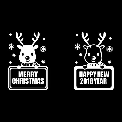 

〖Follure〗2018 Happy New Year Merry Christmas Wall Sticker Home Shop Windows Decals Decor