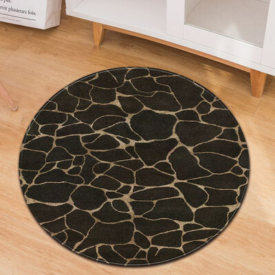 

Gobestart Fashion Marble Pattern Round Flannel Bathroom Kitchen Carpet 80cm