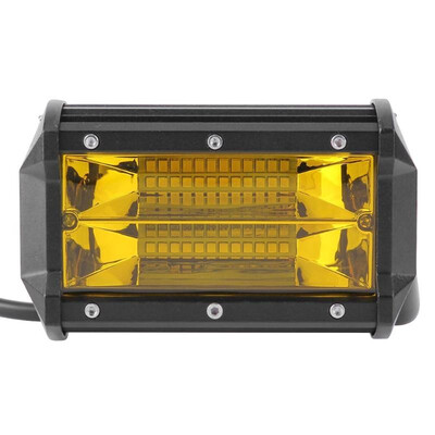 

72W 6500K 24LED Yellow Lens Work Light Bar 5in 6000LM 12V Spotlight Lamp