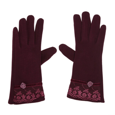 

Women Female Ladies Girls Touch Screen Mittens Sheep Wool Winter Lace Glove