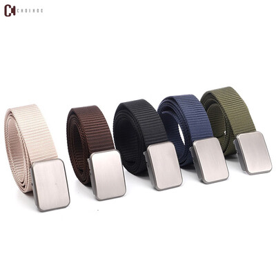 

Canvas belt Mens casual simple flat button CQB tactical training nylon canvas belt unisex