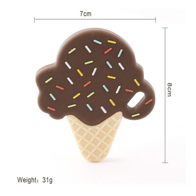 

Christmas Gift Bpa Free Food Grade Baby Chewing Teething Pendant Ice Cream Shape Silicone Teether