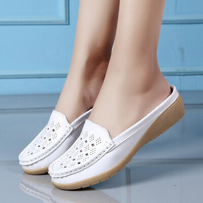 

Rose Women Casual Wedges Soft Bottom Outdoor Slip On Half slipper Peas Boat Shoes