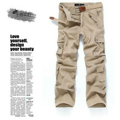 

Men Cargo Combat Work Trousers Army Military Camo Multi-Pockets Casual Pants