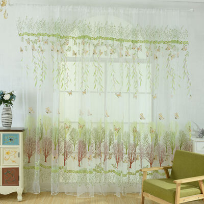 

Fashion 100cm x 270cm Butterfly Print Sheer Window Panel Curtains Room Dividerstyle For Living Room Bedroom Decoration